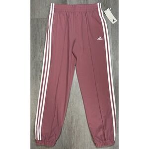 Adidas Jogger Track Pants Girls XL (16) Three Stripe Pink Lightweight Casual NWT